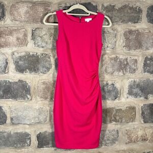 Bisou‎ Bisou Michele Bohbot Pink Sleeveless Ruched Bodycon Dress Woman's Size 2